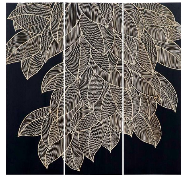 TABLEAU BOIS SCULPTE- ROSE EPANOUIE