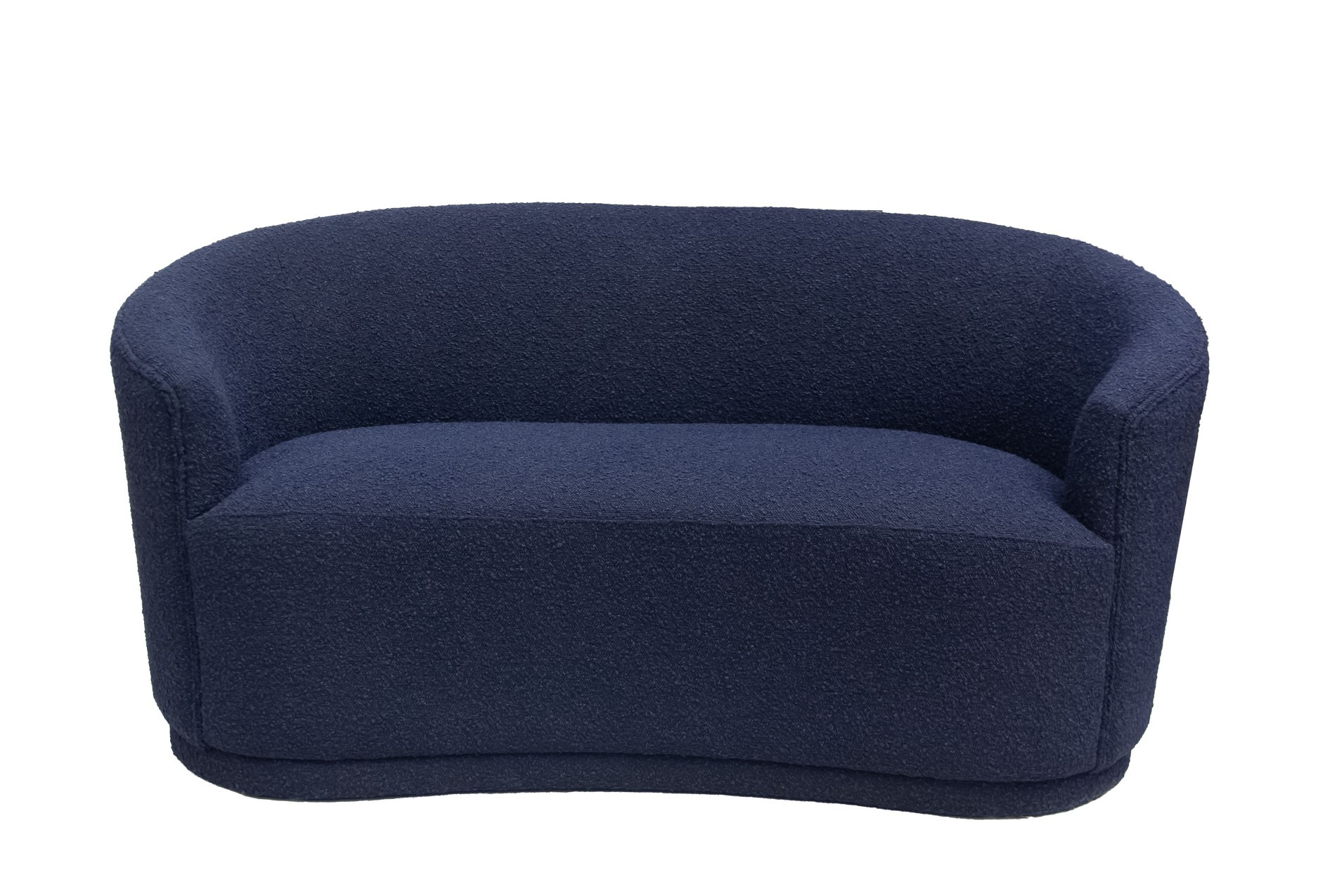 CANAPE 2P TISSU BOUCLE, BLEU FONCE-148x73x77,5