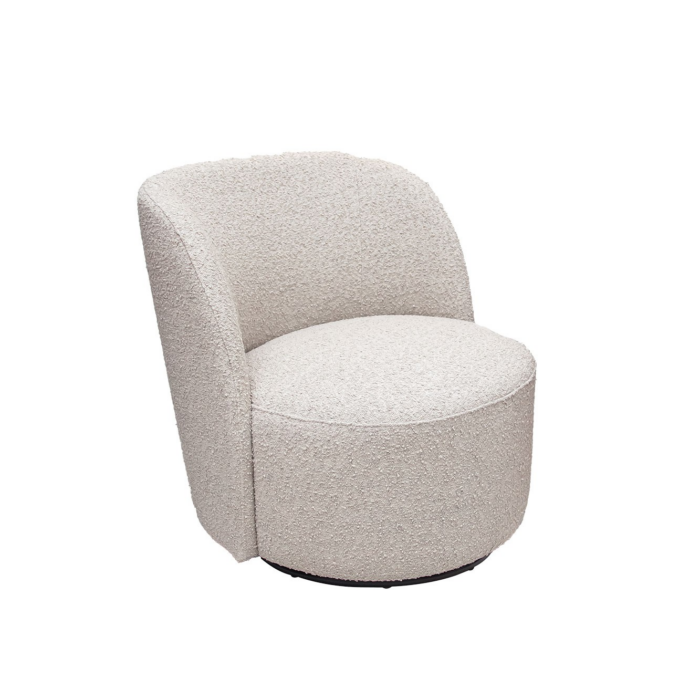 FAUTEUIL PIVOTANT TISSU BOUCLE GRIS -71x74x77