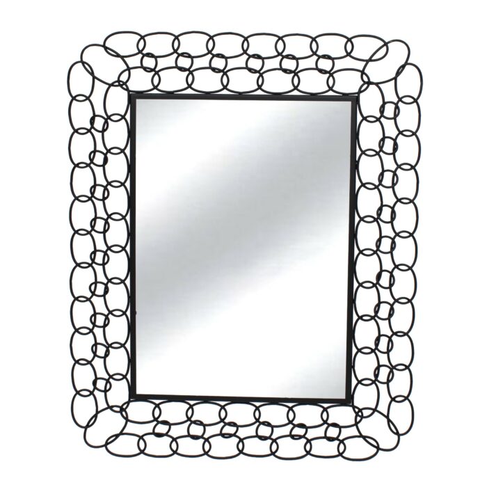 MIROIR DESIGN EN METAL AJOURE NOIR