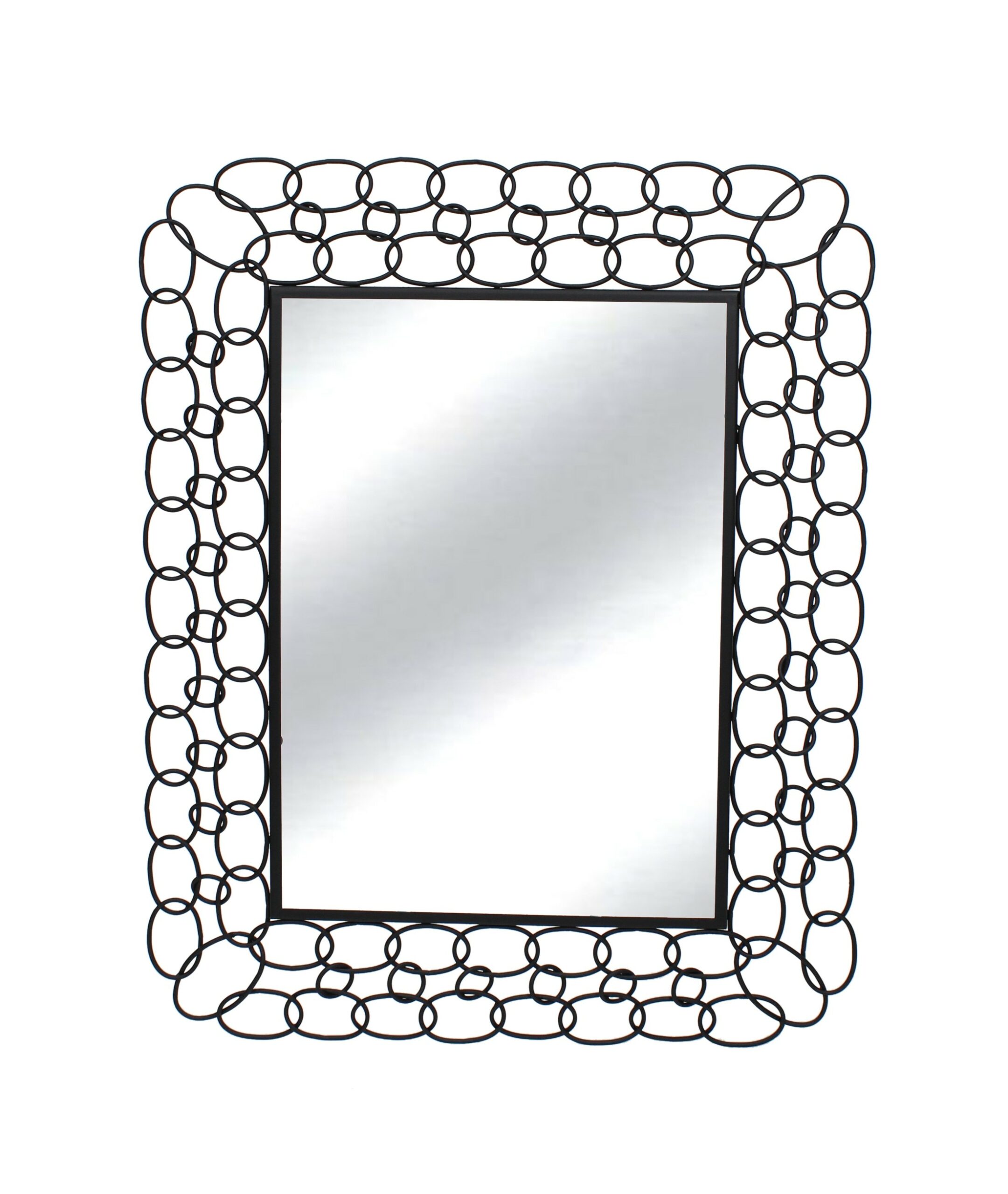 MIROIR DESIGN EN METAL AJOURE NOIR