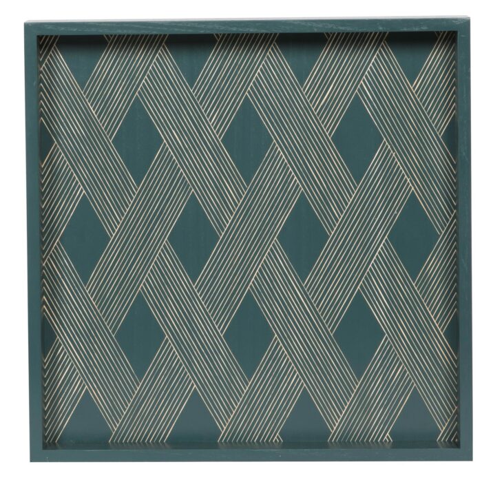 PLATEAU CARRE SCULPTE A MOTIF GEOMETRIQUE -M 40*5*40