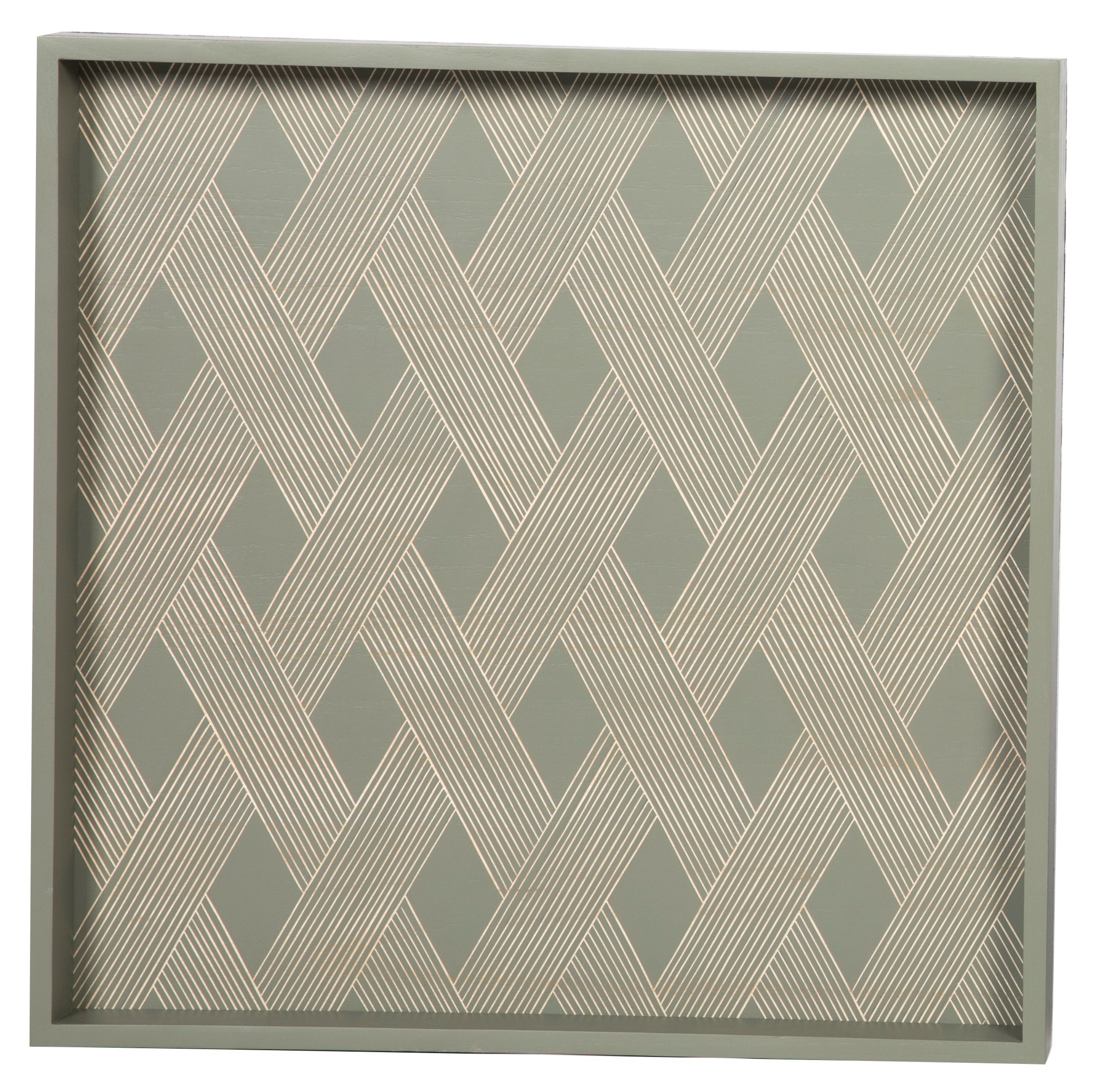 PLATEAU CARRE SCULPTE A MOTIF GEOMETRIQUE -L 50*5*50