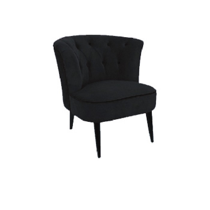 FAUTEUIL CAPITONNE CHIC - Noir 100% POLYSTER