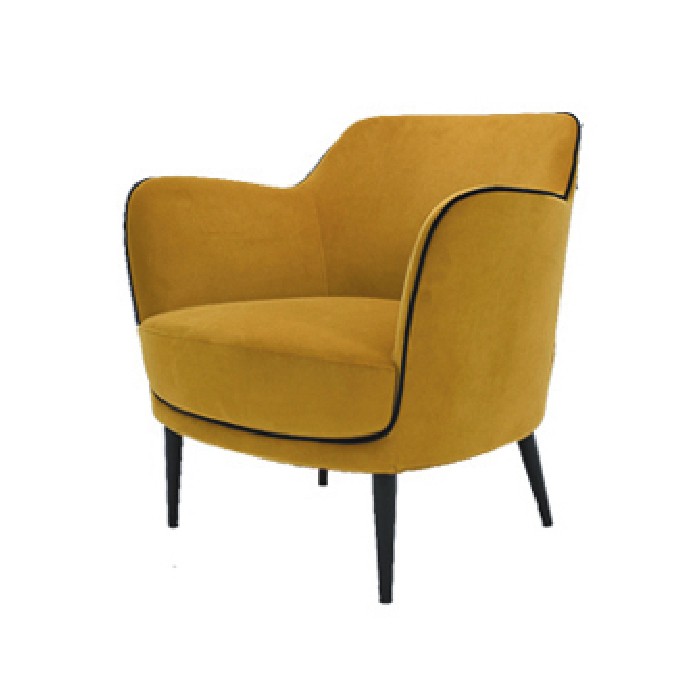 FAUTEUIL NEPTUNE -JAUNE MOUTARDE 75*72*77