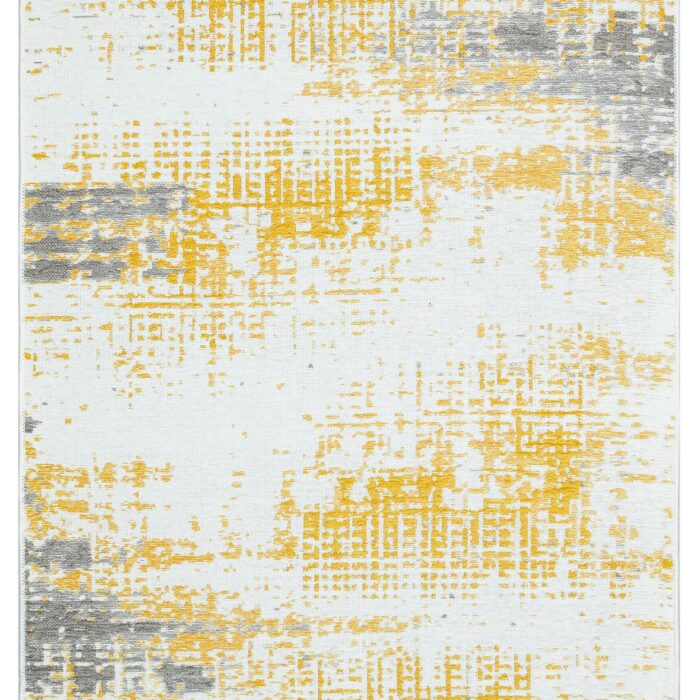 TAPIS REVERSIBLE & LAVABLE JAUNE GRIS 115x180x8