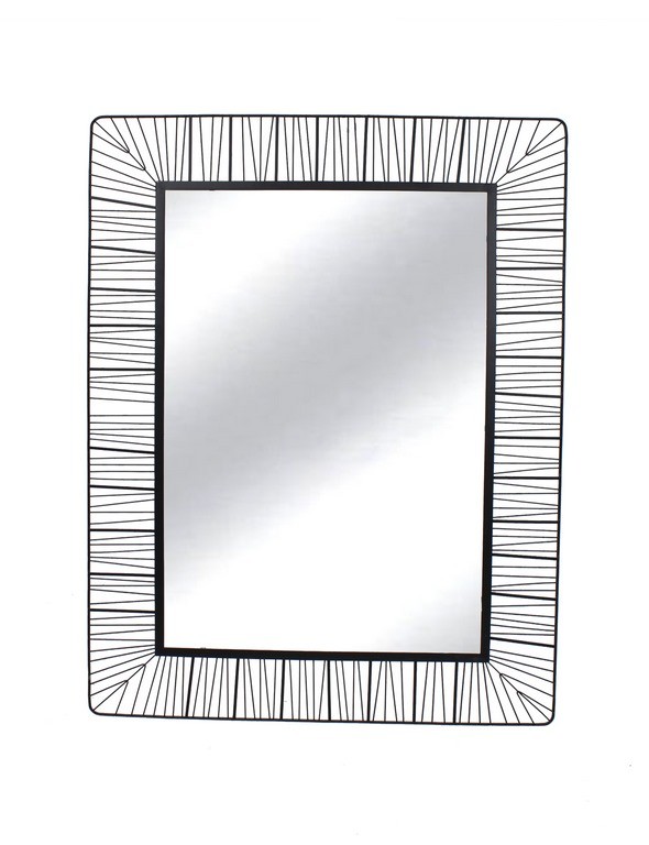 GRAND MIROIR EN METAL NOIR -L97*H103*E2CM