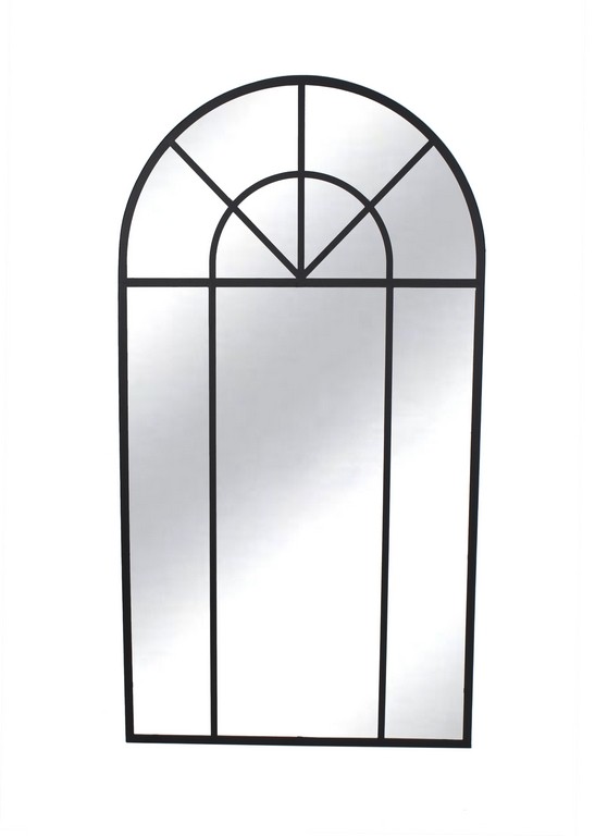 GRAND MIROIR EN METAL NOIR -L80*H150*E2