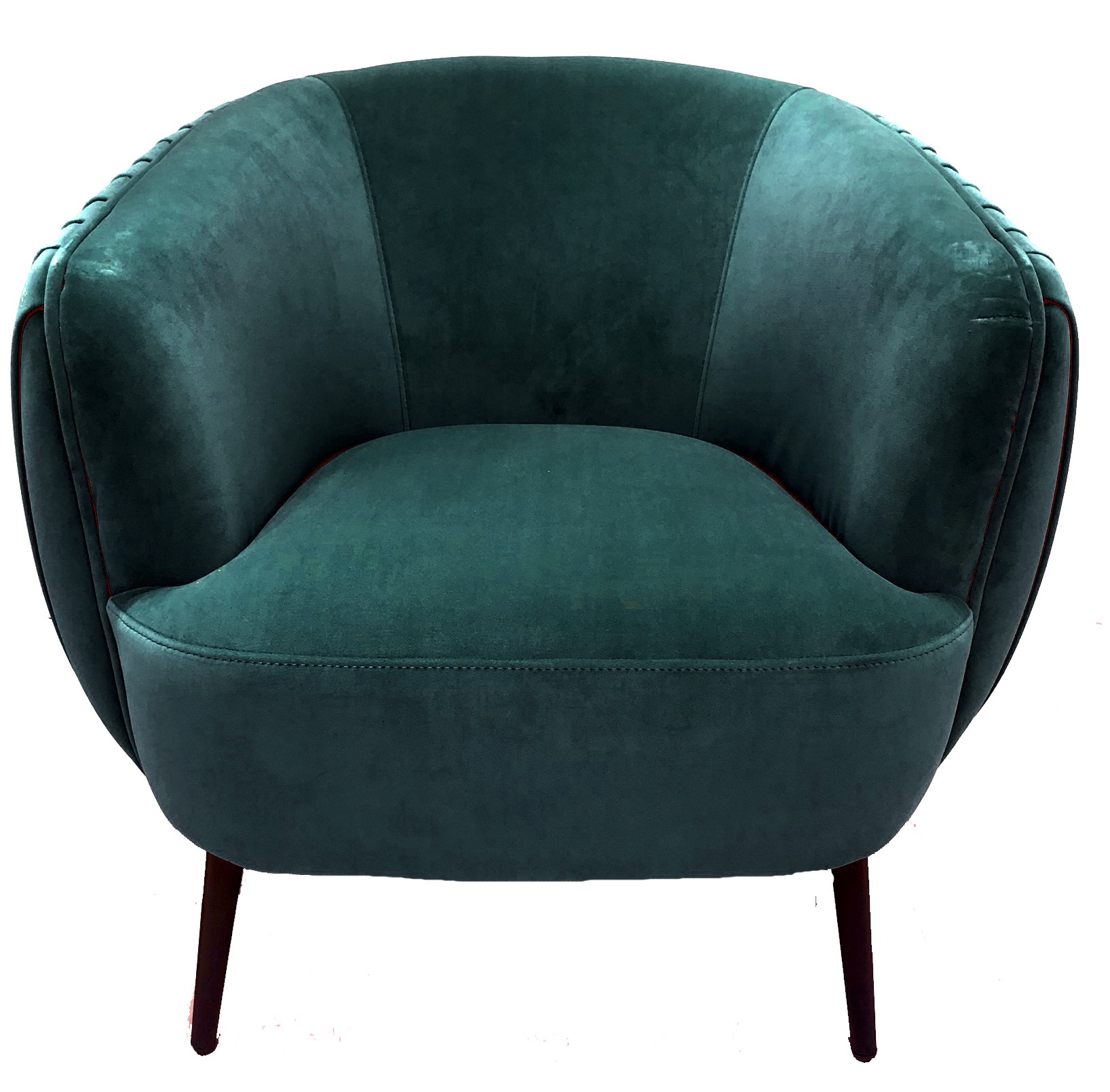 FAUTEUIL EFFET PLISSE EN VELOURS VERT L77*P80*H74