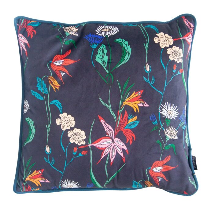 COUSSIN FLEURS D'ARTIFICE NOIR