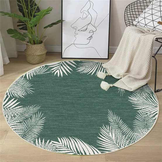 TAPIS ROND REVERSO & All SEASONS VERT/BLANC - diam 160 -100% polyprop