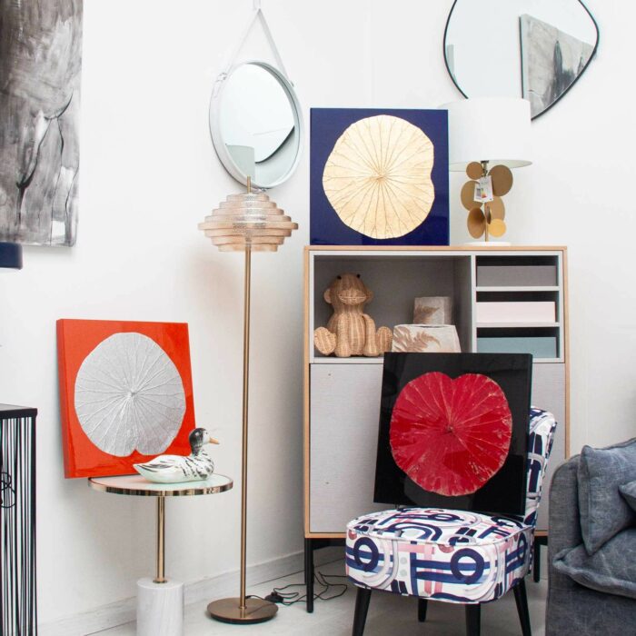 TABLEAU NENUPHAR NOIR/DORE 50*4*50