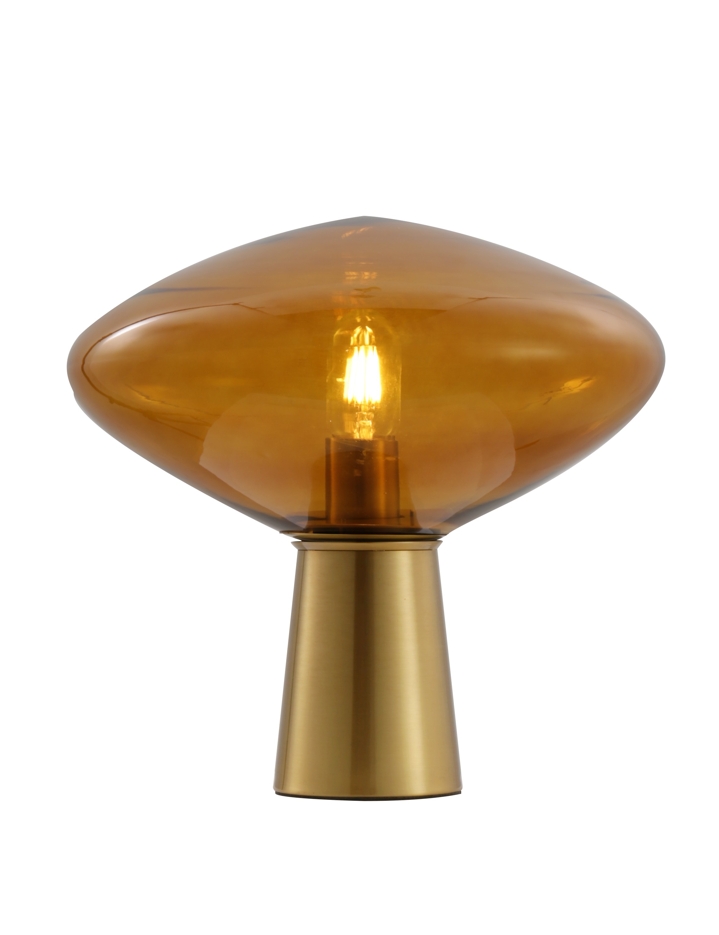 LAMPE A POSER EN VERRE COGNAC D39*H34 CM