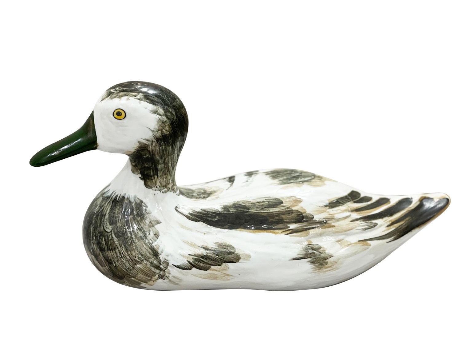 CANARD EN PORCELAINE-MARRON/ORANGE