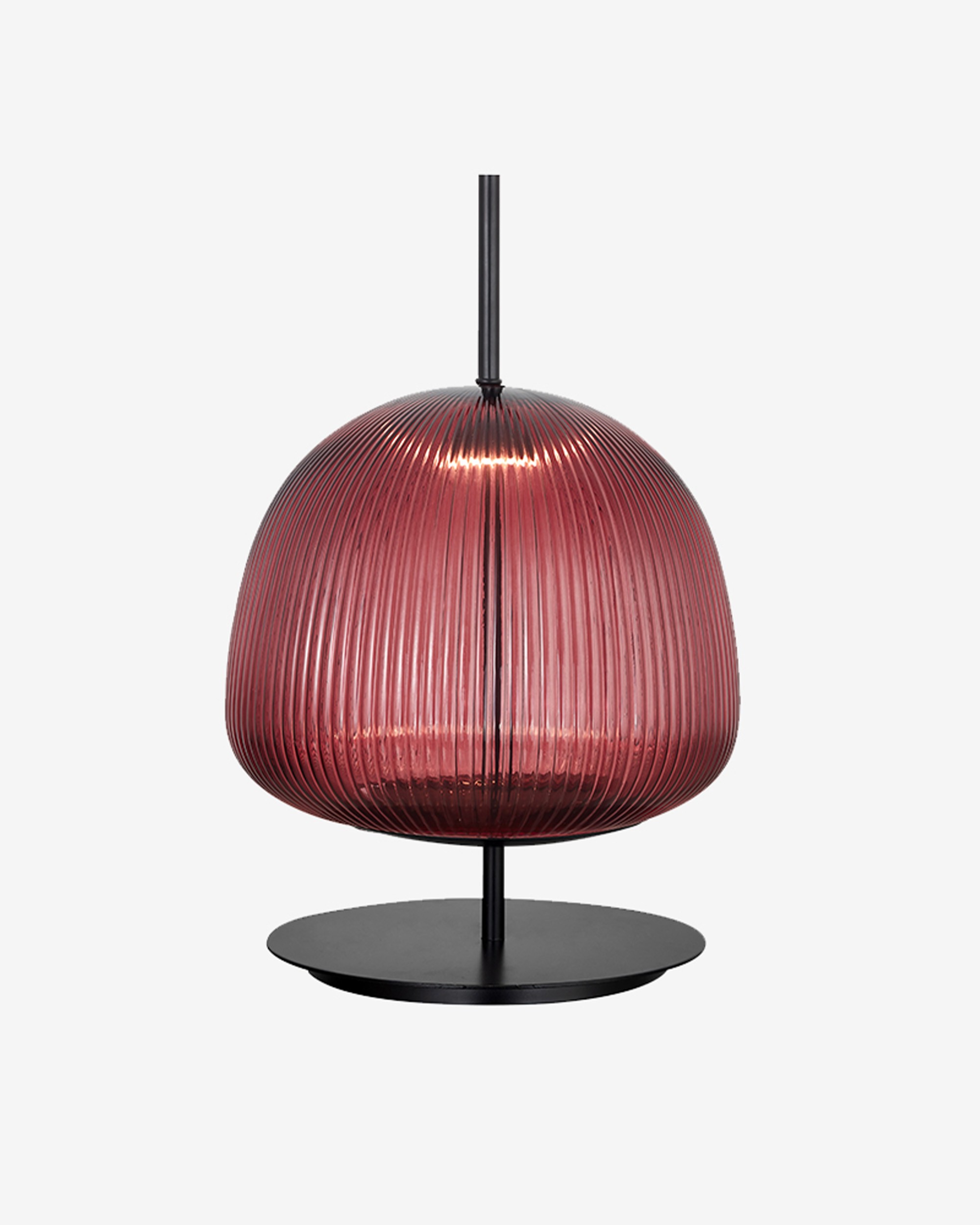 LAMPE A POSER EN VERRE ROUGE D26*H40 CM