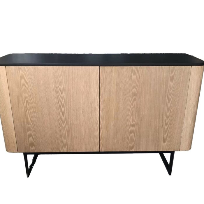 BUFFET-BOIS NATUREL/NOIR- 120x35x75