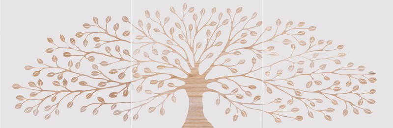 MHM61B TABLEAU TRIPTYQUE ARBRE BLANC